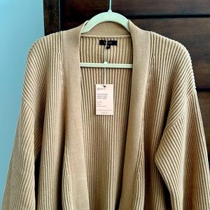Quince cardigan sweater 100% organic cotton. Chestnut. Small. New with tag.